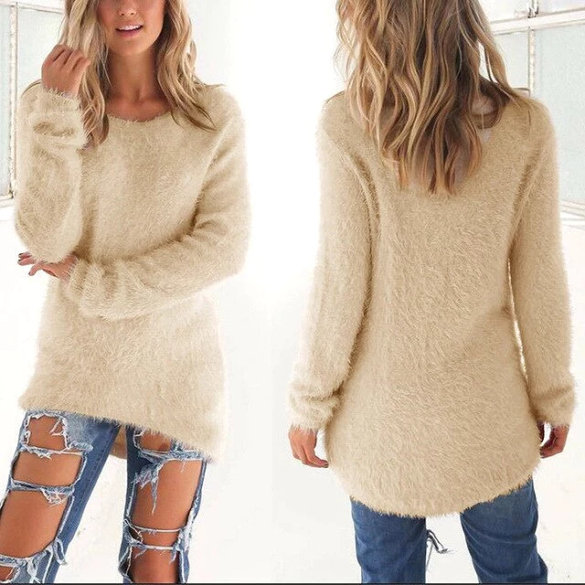 2022 NEW Women's Long Knitted Sweaters Pullovers Jumpers Autumn Winter