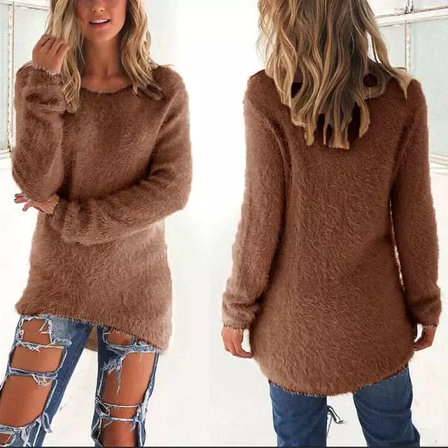 2022 NEW Women's Long Knitted Sweaters Pullovers Jumpers Autumn Winter