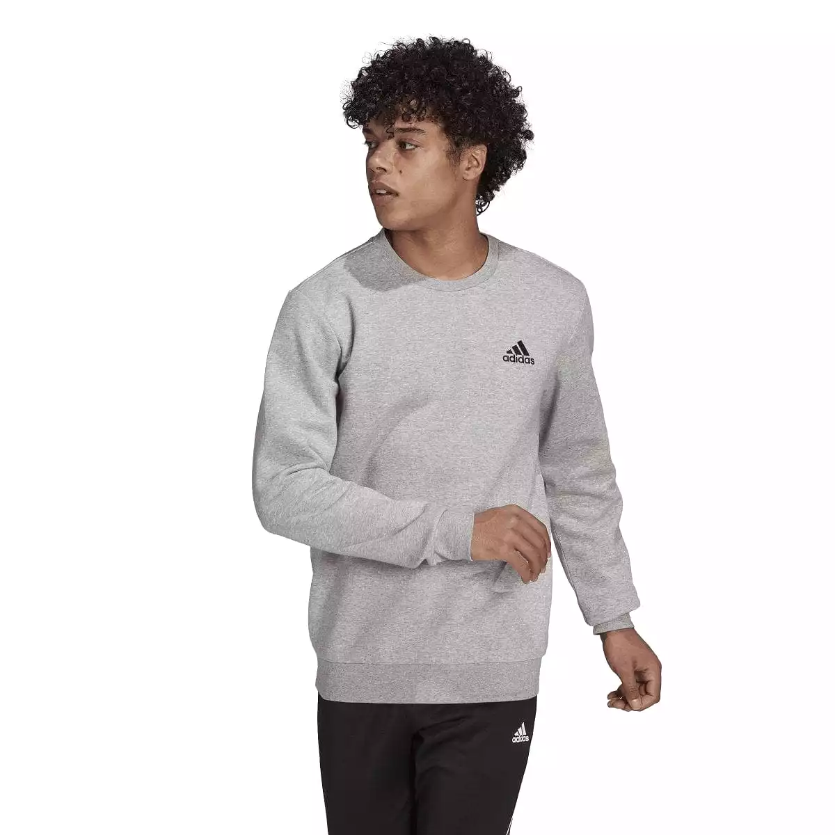 ADIDAS MEN'S ESSENTIALS FLEECE GREY SWEATSHIRT