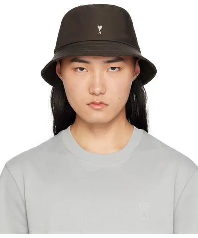 AMI PARIS Brown Ami de Coeur Stud Bucket Hat