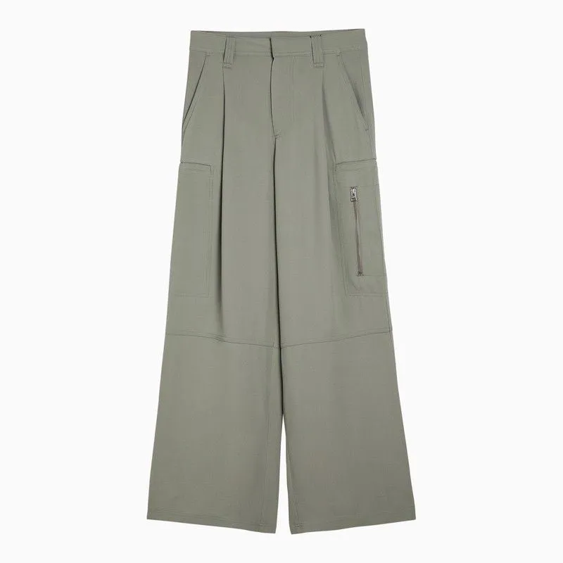 AMI PARIS Green Loose-Fitting Trousers for Women - SS24 Collection