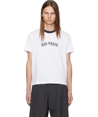 AMI PARIS White 'Ami Paris' T-shirt