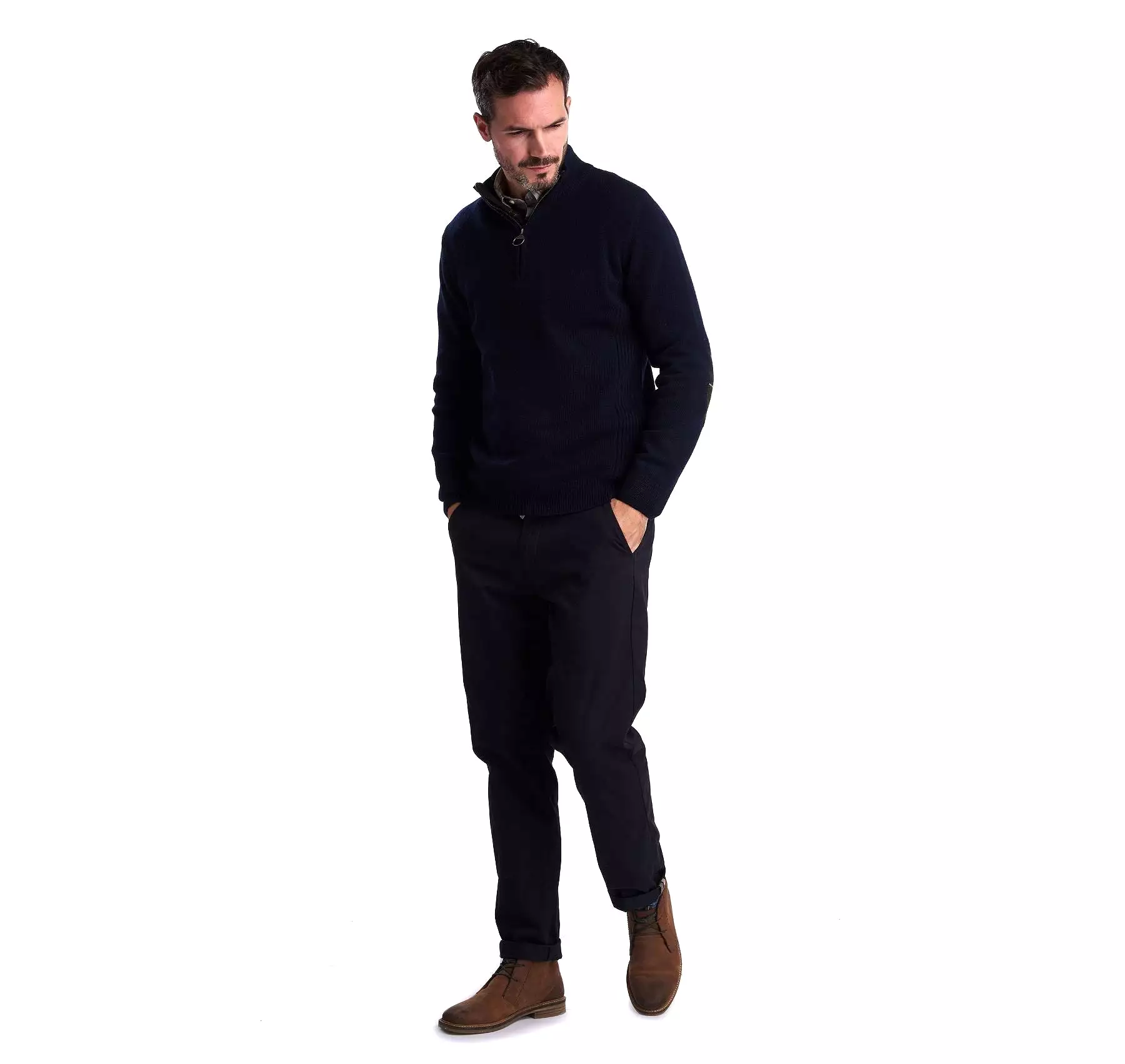 Barbour Men's Holden Half Zip Lambswool Jumper