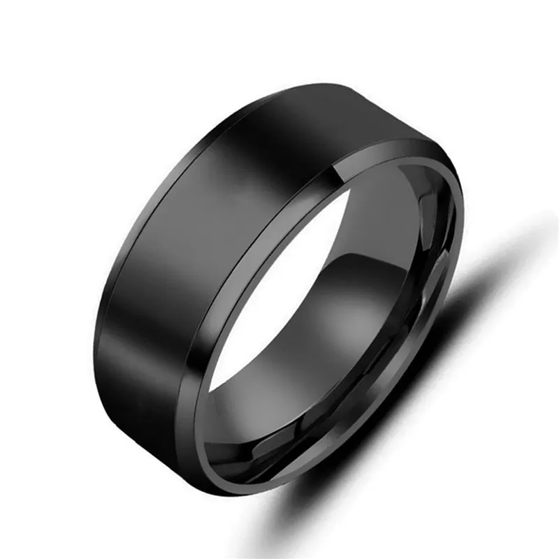 Black Stainless Steel Simple Band