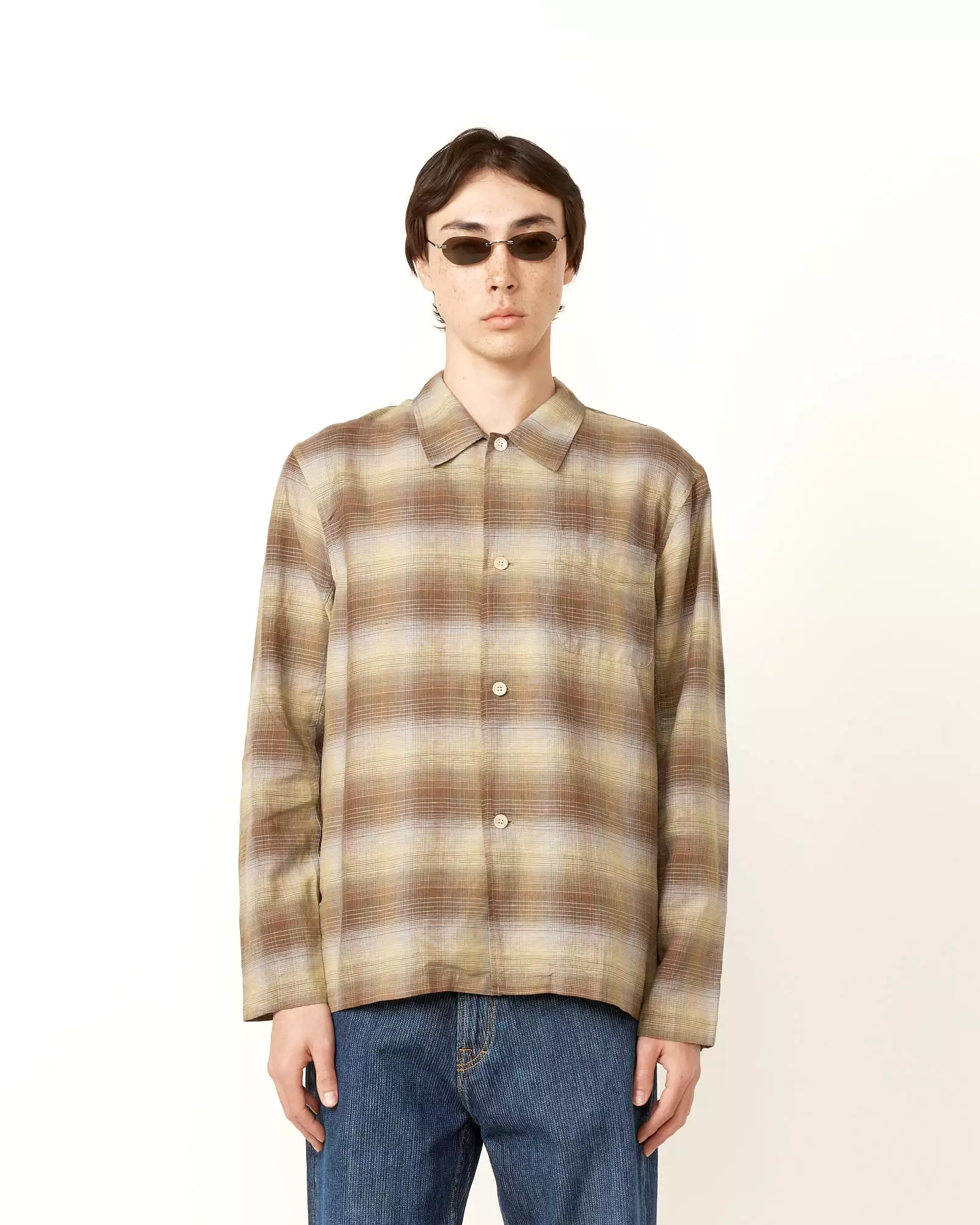 Box Shirt in Murky Static Summer Weave