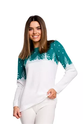 Christmas Sweater White/Green