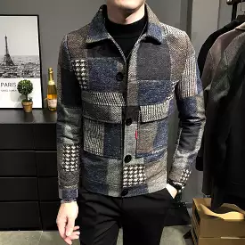 Contemporary Classic: Men's Artisan Stitched Jacket for Modern Style