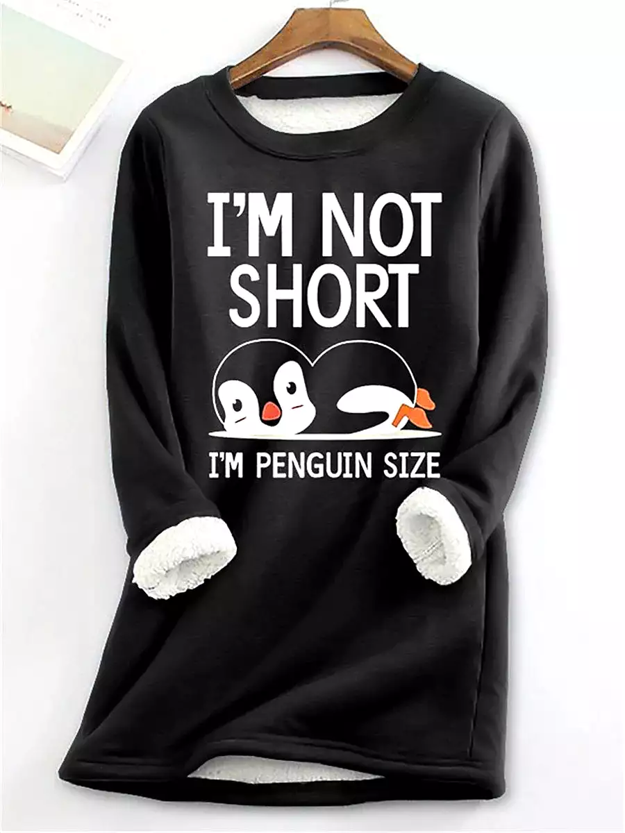 Cozy Thermal Shirt with Penguin Design for Women: Stylish Comfort for Fall and Winter