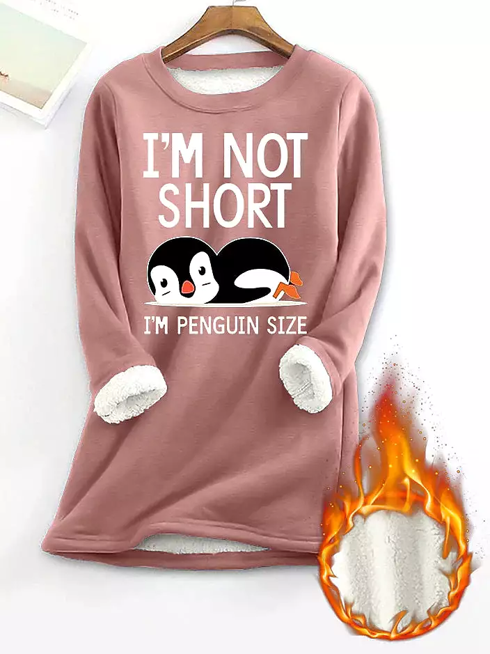 Cozy Thermal Shirt with Penguin Design for Women: Stylish Comfort for Fall and Winter