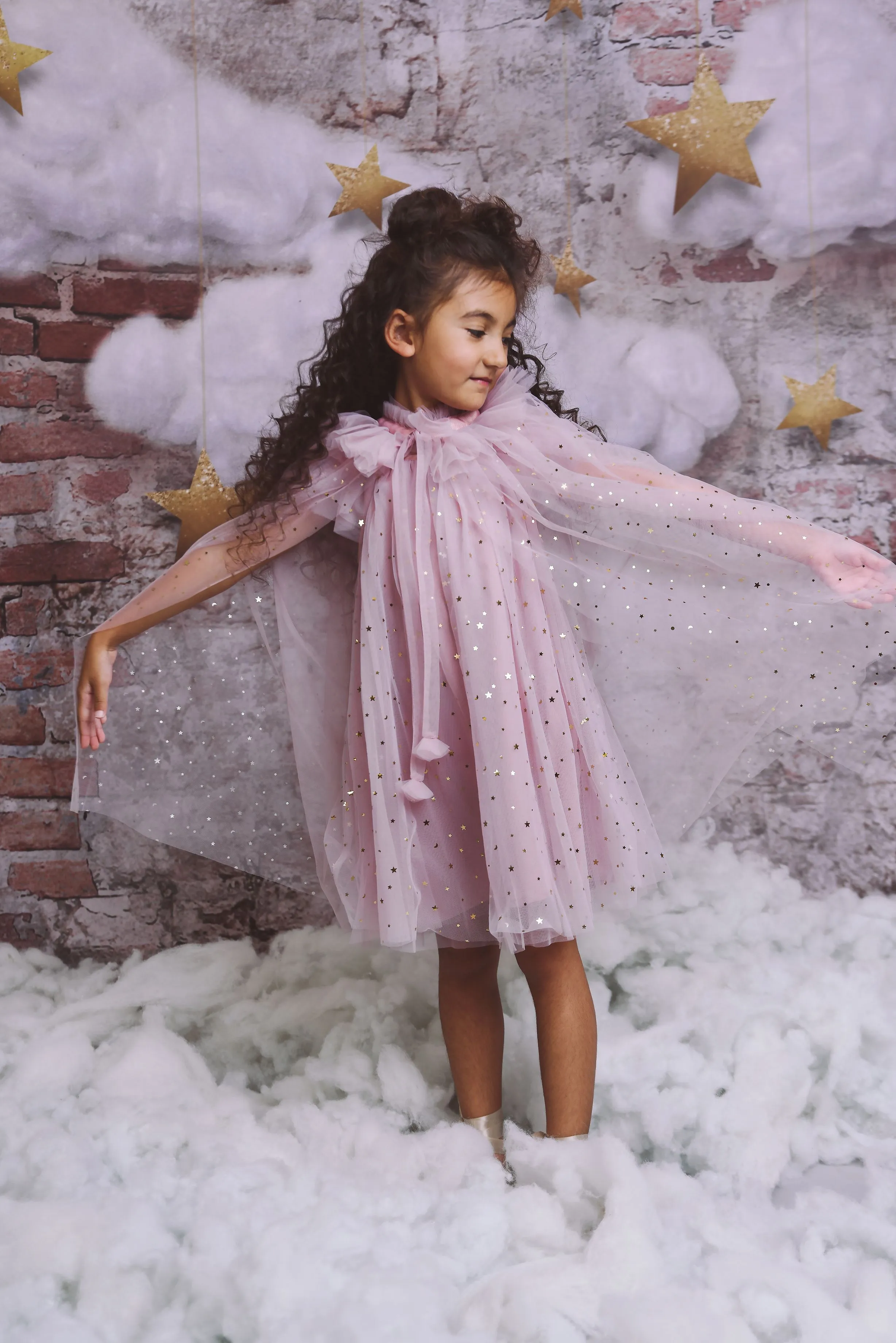 DOLLY STARS & MOON   TULLE CAPE dusty violet