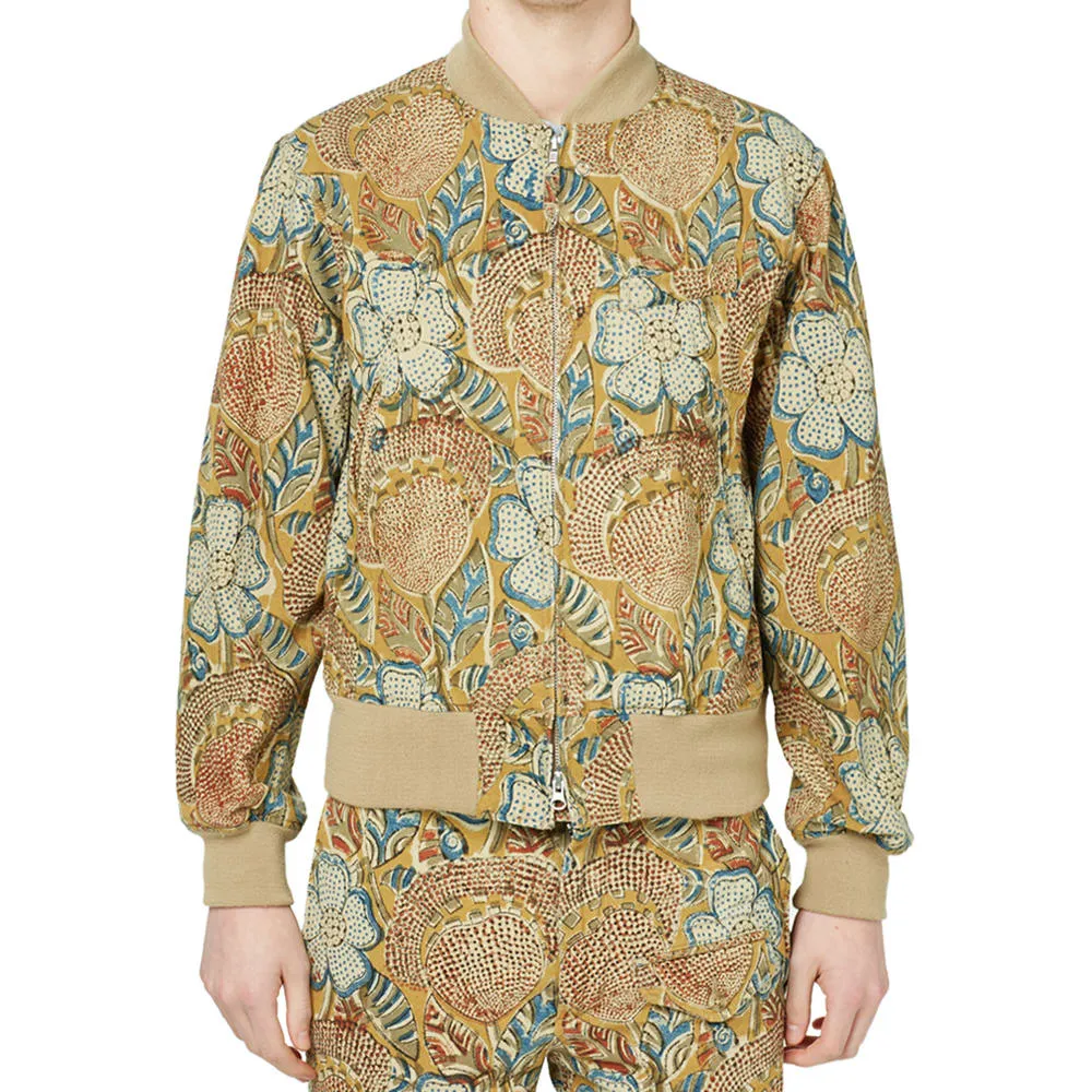 Engineered Garments Aviator JacketBrown Floral Print Canvas