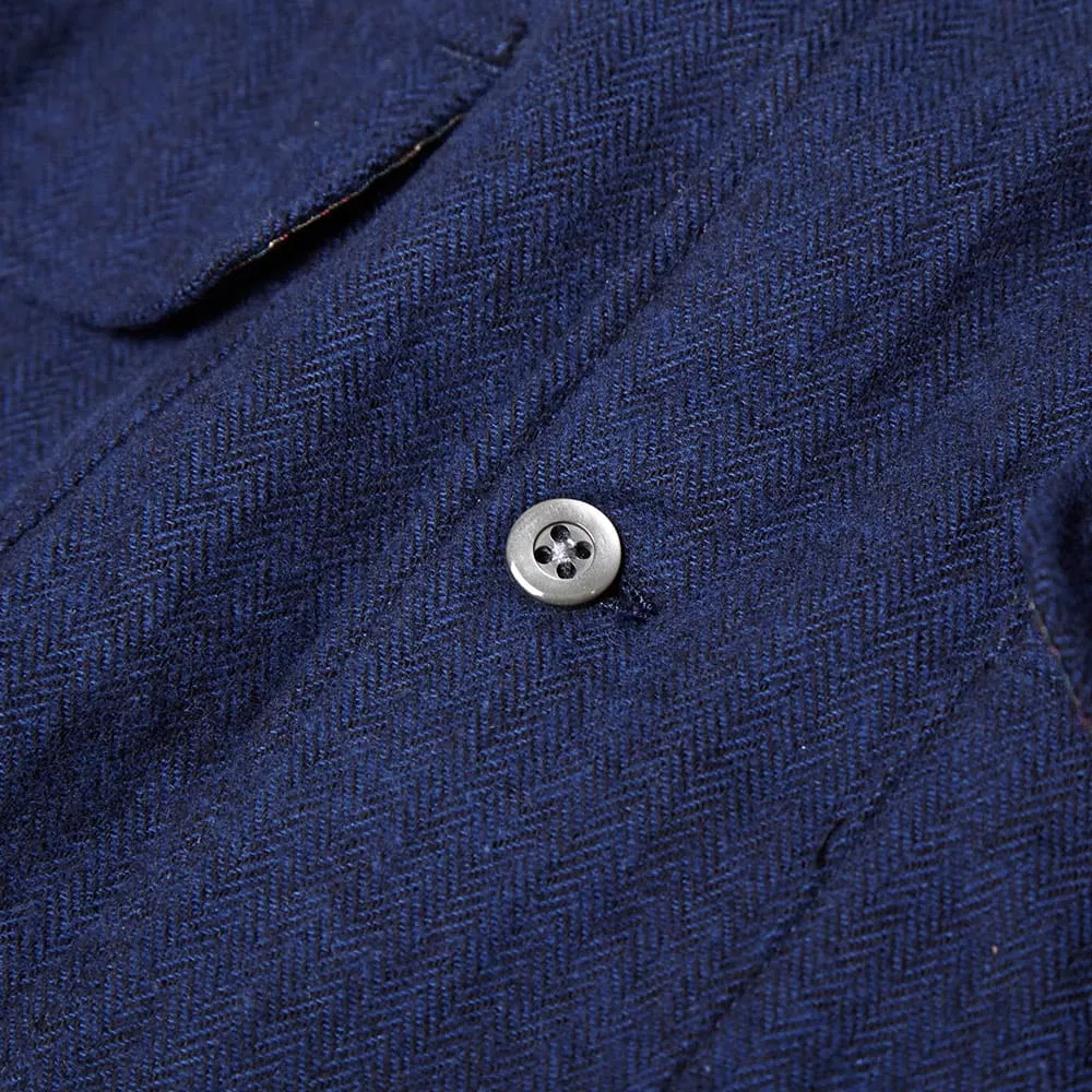 Engineered Garments Classic ShirtDark Navy Brushed Herringbone