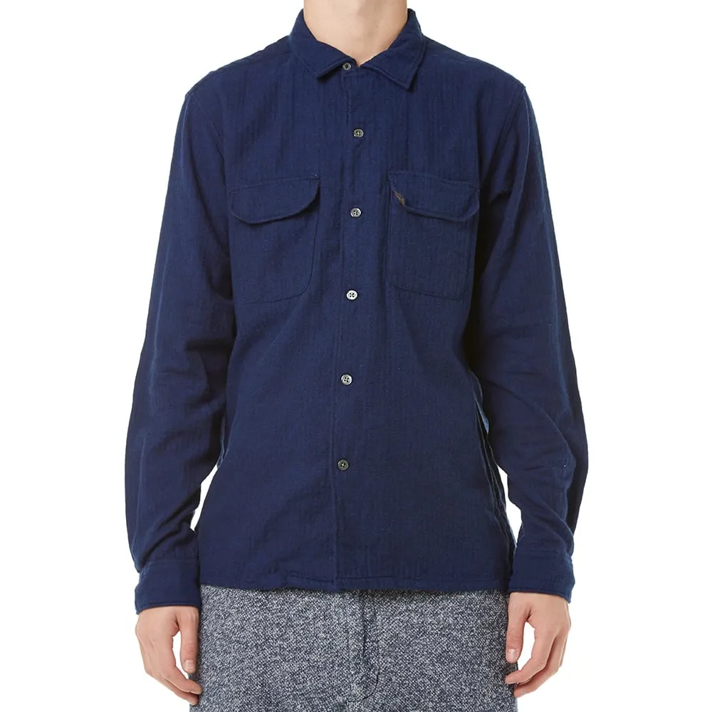 Engineered Garments Classic ShirtDark Navy Brushed Herringbone