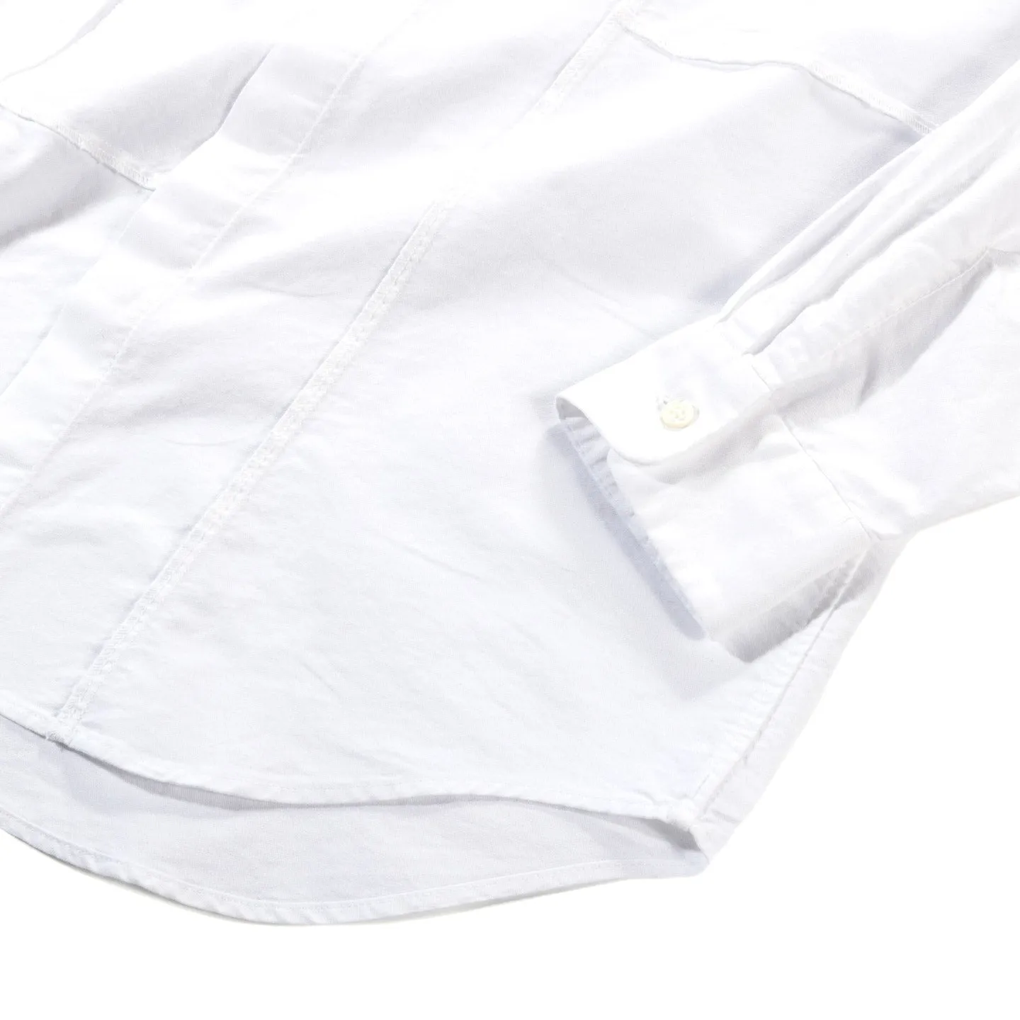 ENGINEERED GARMENTS COMBO SHORT COLLAR SHIRT WHITE COTTON OXFORD