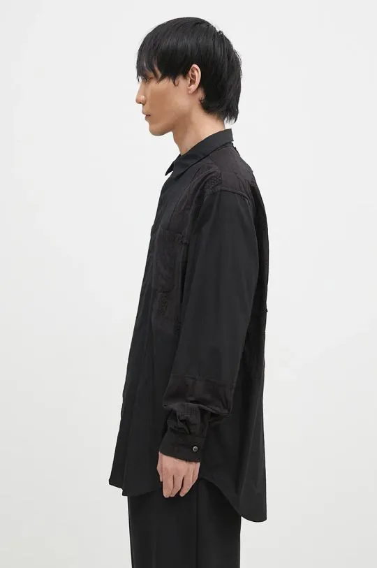 Engineered Garments cotton shirt Combo Short Collar men's black color relaxed 24F1A017