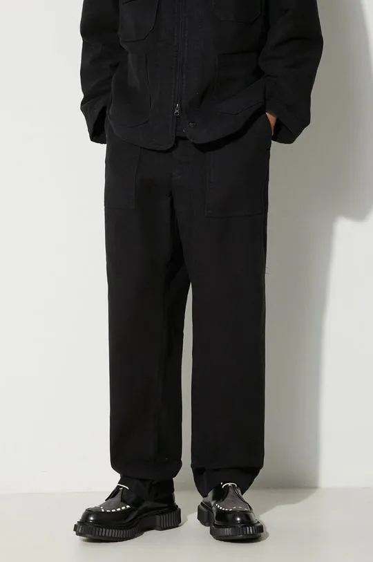 Engineered Garments cotton trousers Fatigue Pant black color 23F1F004.SD010