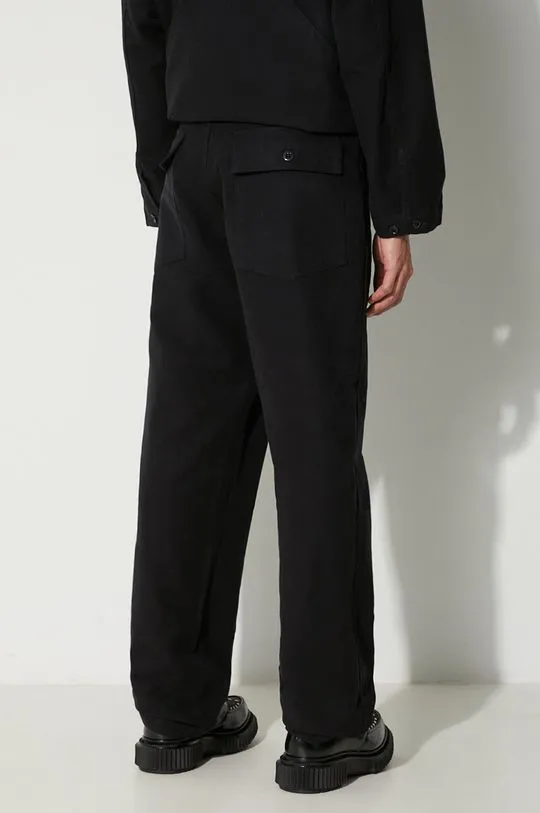 Engineered Garments cotton trousers Fatigue Pant black color 23F1F004.SD010