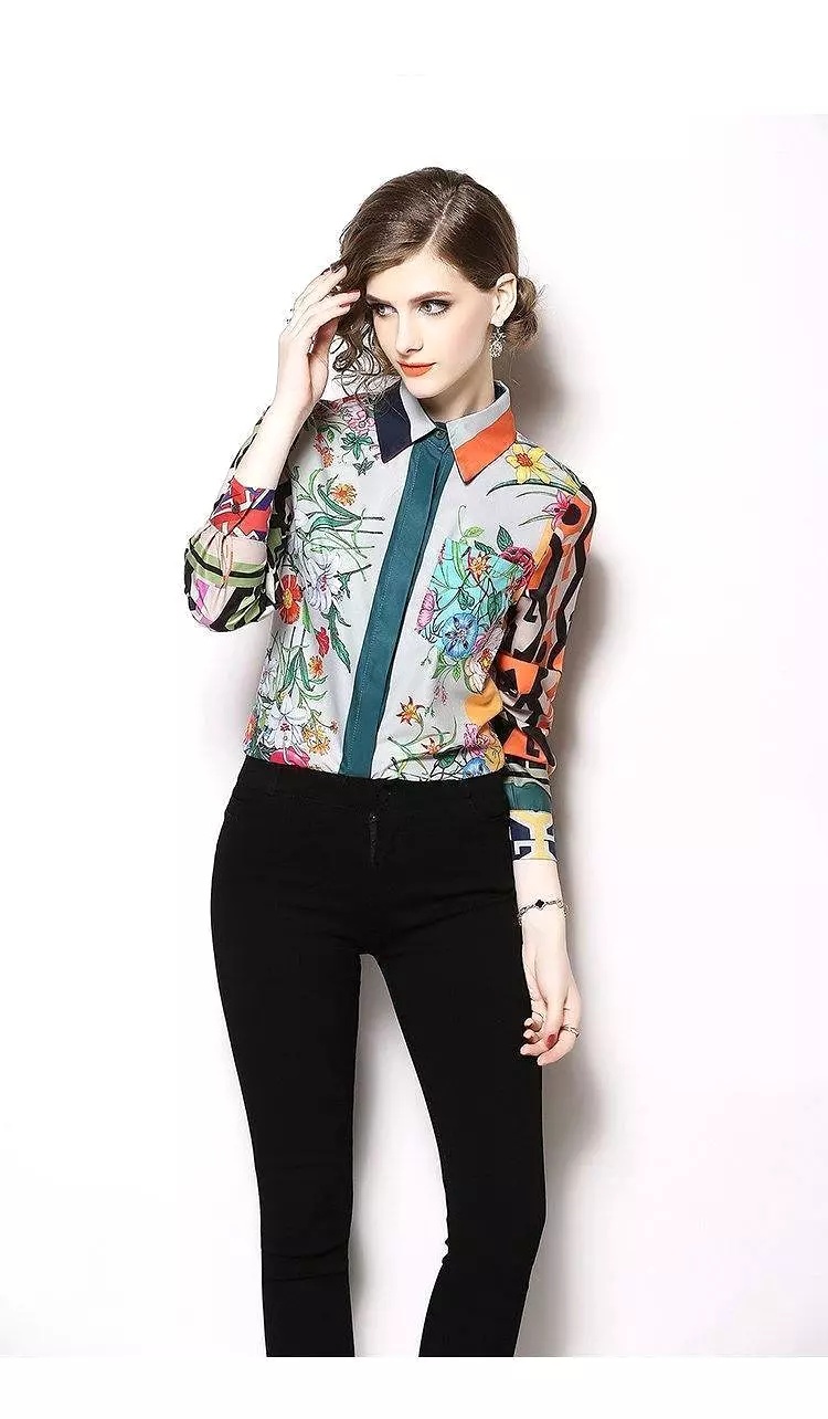 Floral Silk Shirt For Women