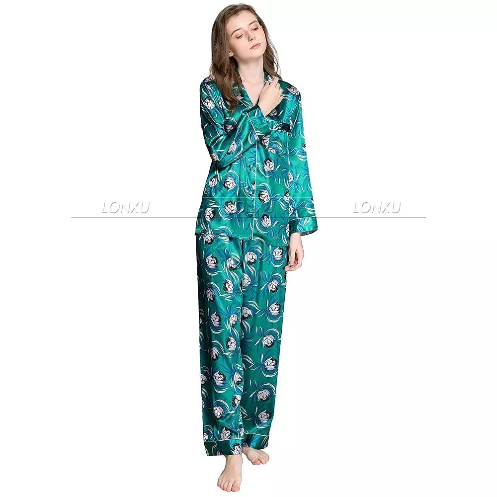 Floral Silk Women Pajama Set