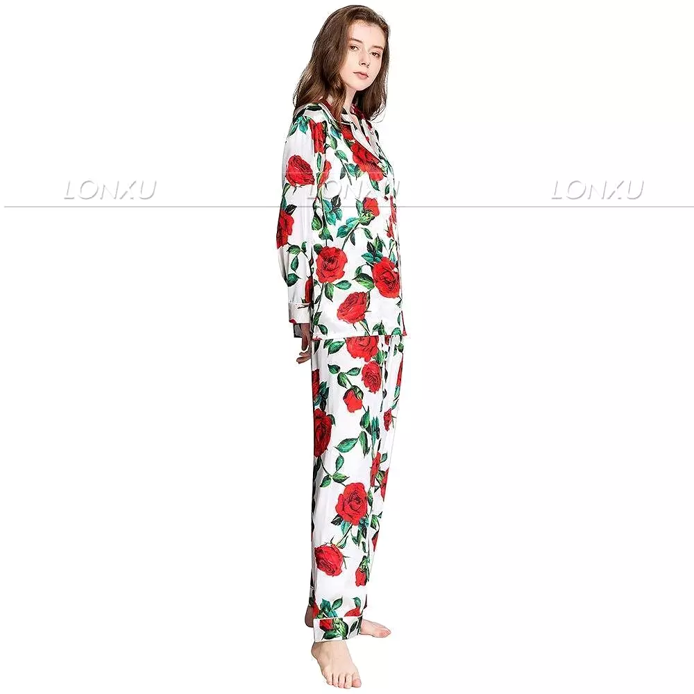 Floral Silk Women Pajama Set