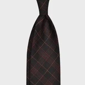 F.Marino Checked Wool Tie 3 Folds Gold