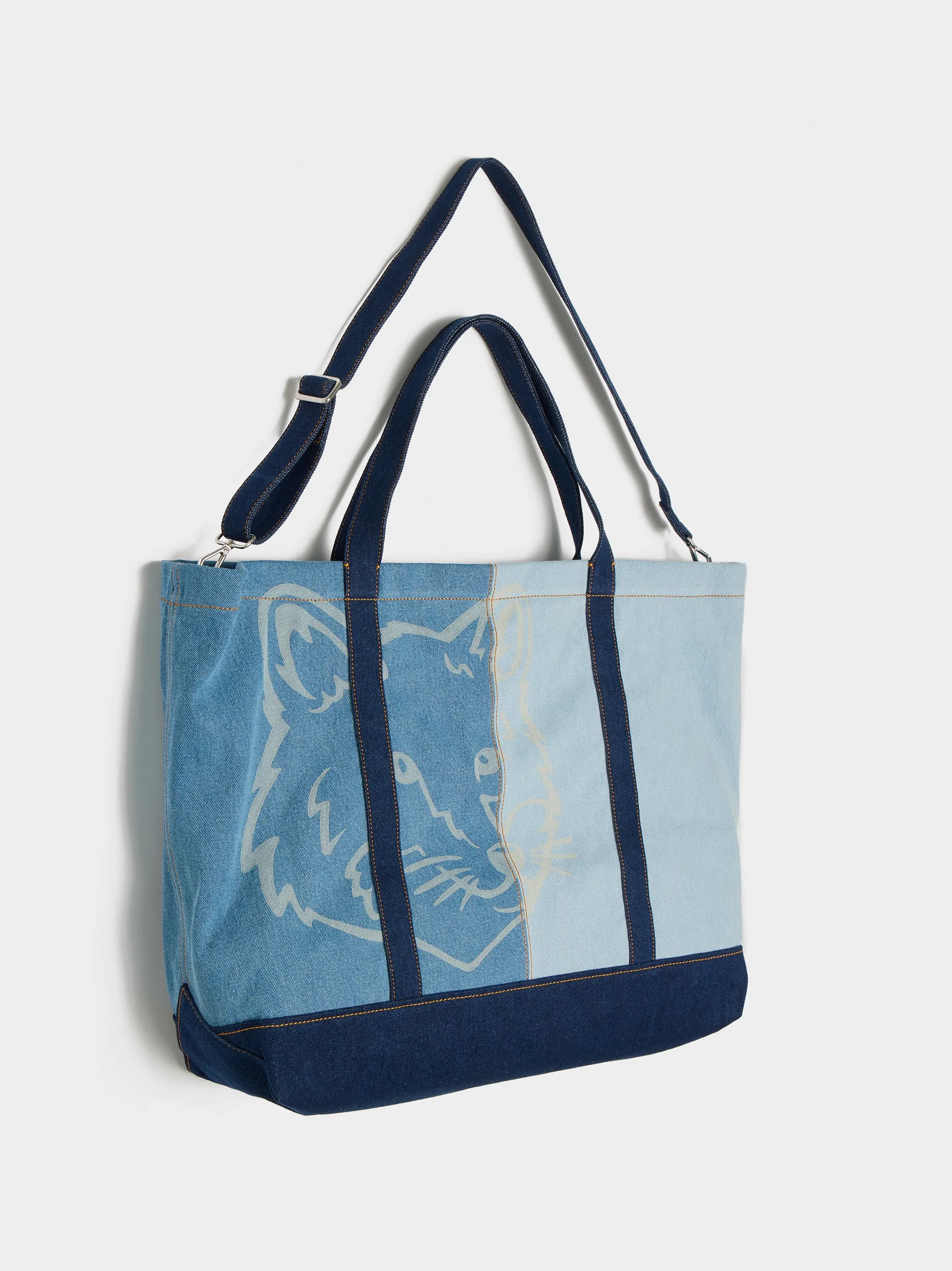 Fox Head Denim Weekender Tote, Washed Indigo