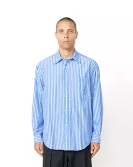 Gio Shirt in Crushed Cotton Blue Stripe