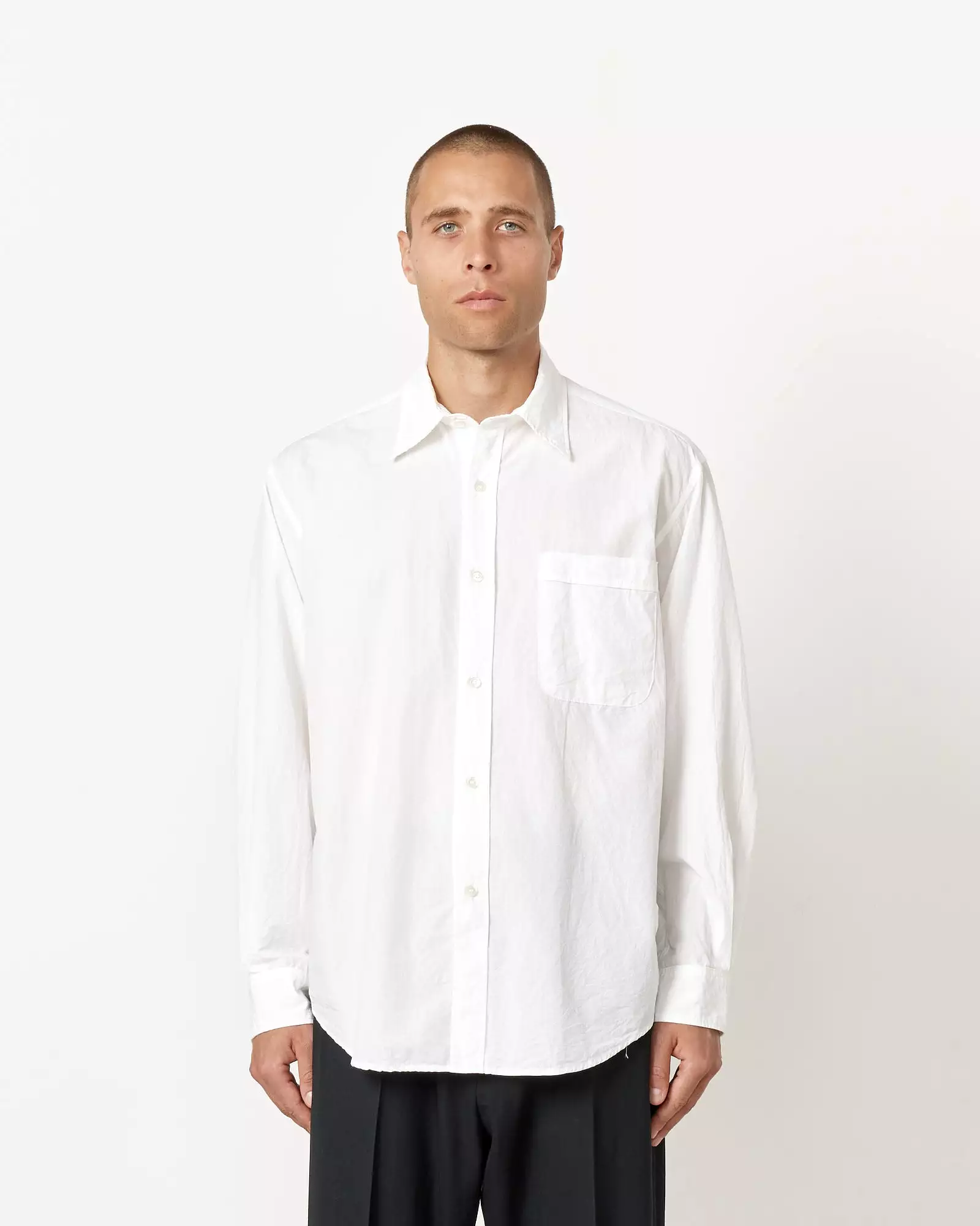 Gio Shirt in Crushed Cotton White