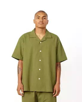 Haus Seersucker Shirt in Pesto