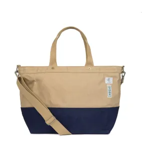 Ichizawa Hanpu for Trunk Large Zip Weekender: Navy/Beige