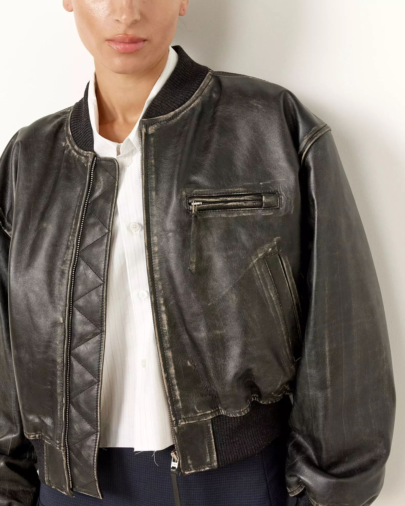 Leather Bomber Jacket