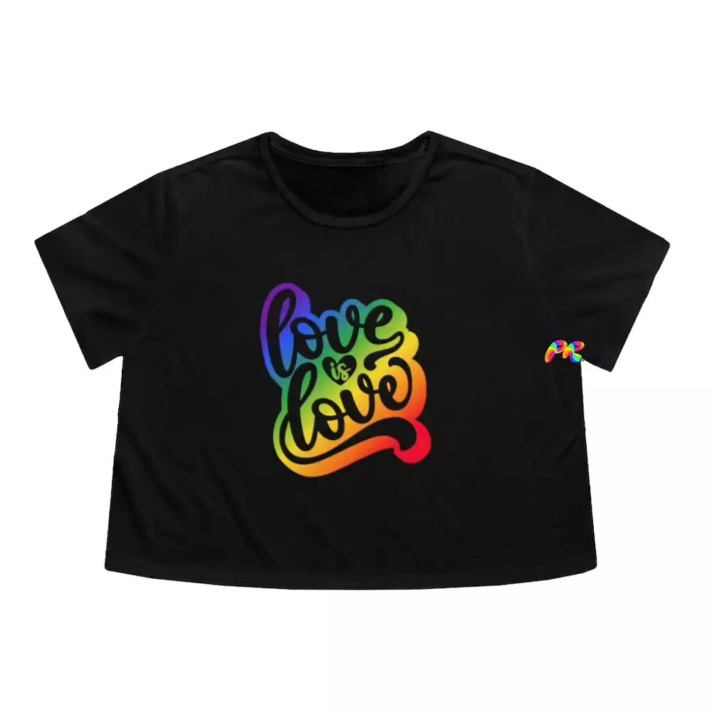 Love Is Love Women's Flowy Cropped T-Shirt