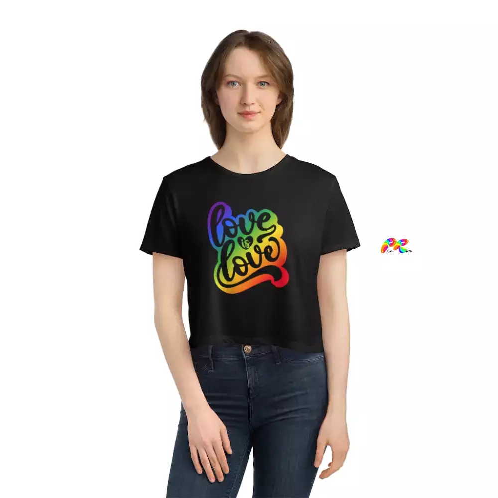 Love Is Love Women's Flowy Cropped T-Shirt