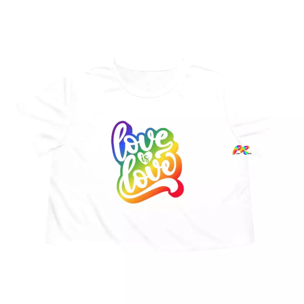 Love Is Love Women's Flowy Cropped T-Shirt