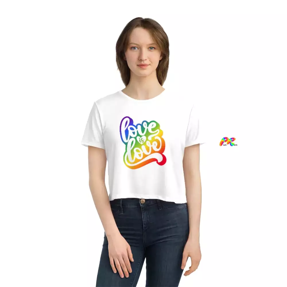 Love Is Love Women's Flowy Cropped T-Shirt