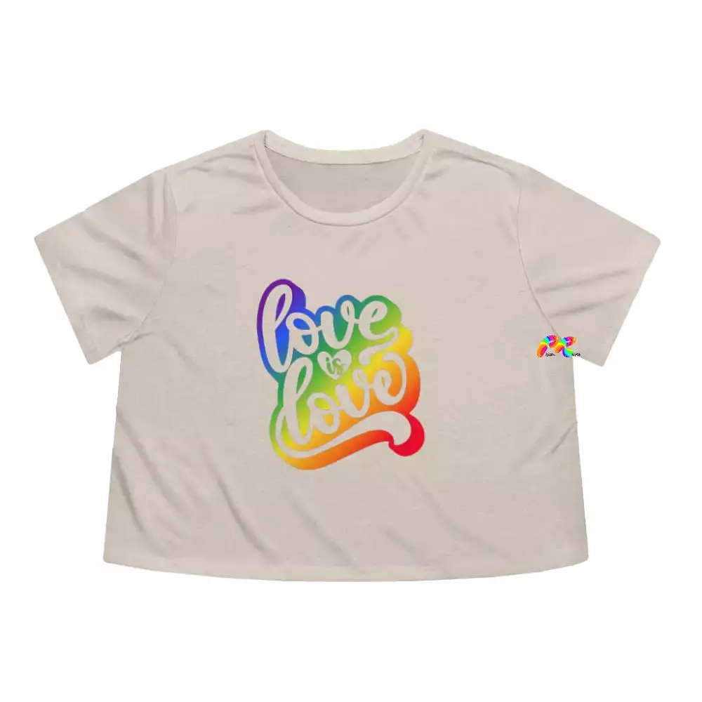 Love Is Love Women's Flowy Cropped T-Shirt