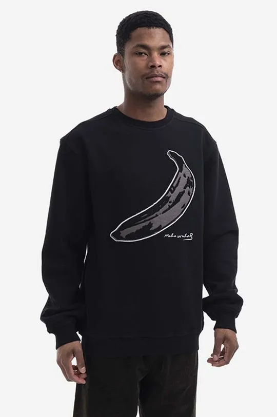 Maharishi cotton sweatshirt Chanile Olive Banana x Warhol men's black color