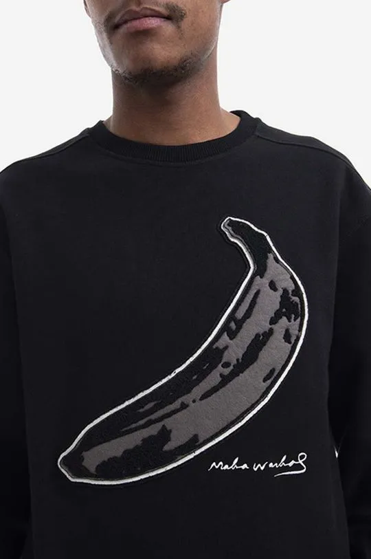 Maharishi cotton sweatshirt Chanile Olive Banana x Warhol men's black color