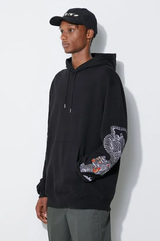 Maharishi cotton sweatshirt men's black color