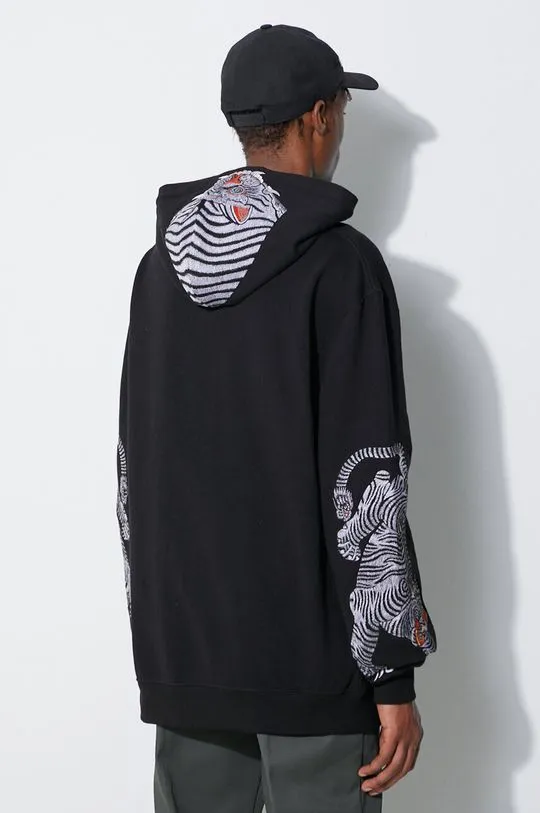 Maharishi cotton sweatshirt men's black color