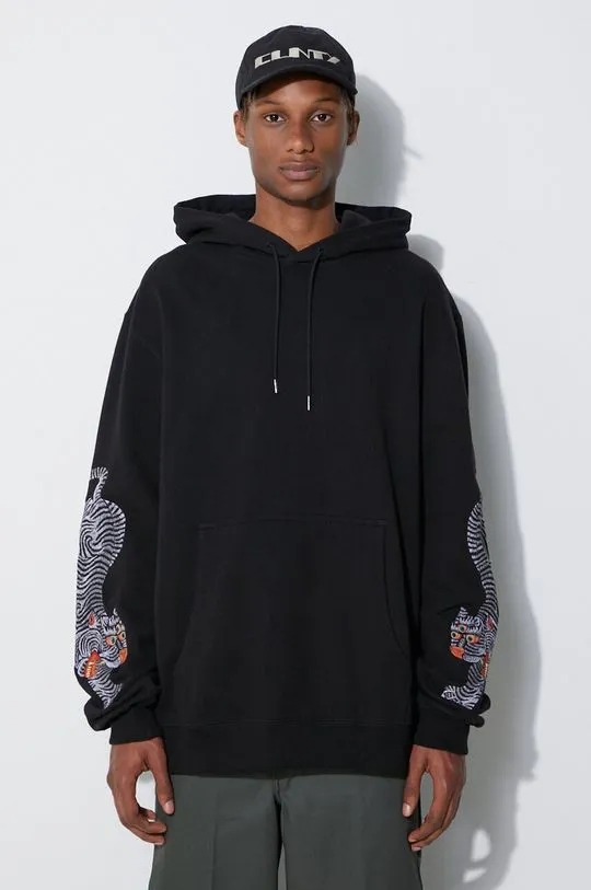 Maharishi cotton sweatshirt men's black color