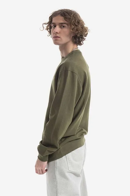 Maharishi cotton sweatshirt men's green color