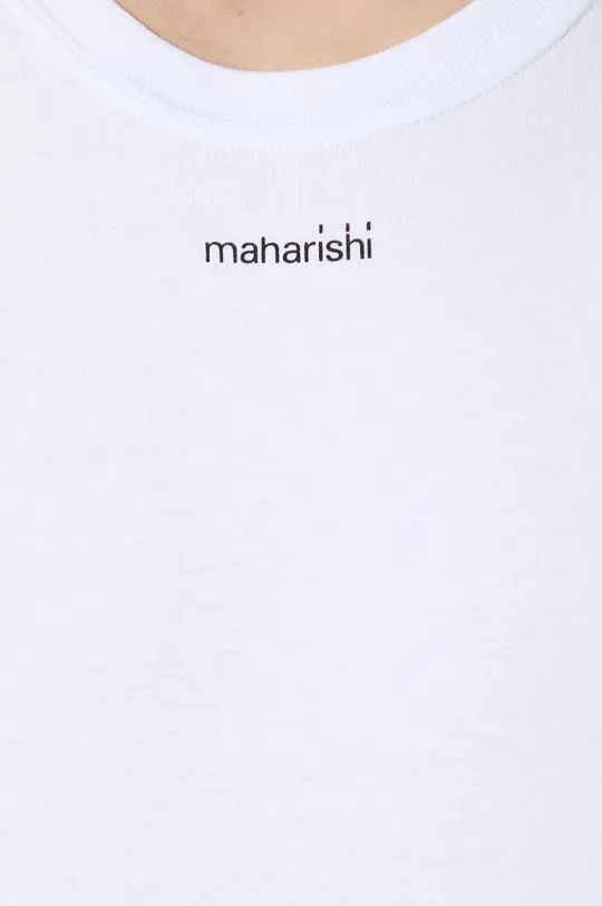 Maharishi cotton t-shirt Micro Maharishi men’s white color smooth 1307.WHITE