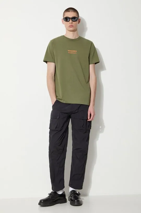 Maharishi cotton t-shirt Th Anniversary Aum men’s green color with a print 1306.OLIVE