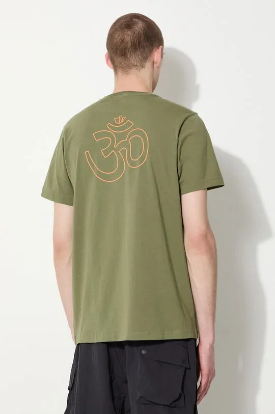 Maharishi cotton t-shirt Th Anniversary Aum men’s green color with a print 1306.OLIVE