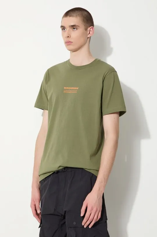 Maharishi cotton t-shirt Th Anniversary Aum men’s green color with a print 1306.OLIVE