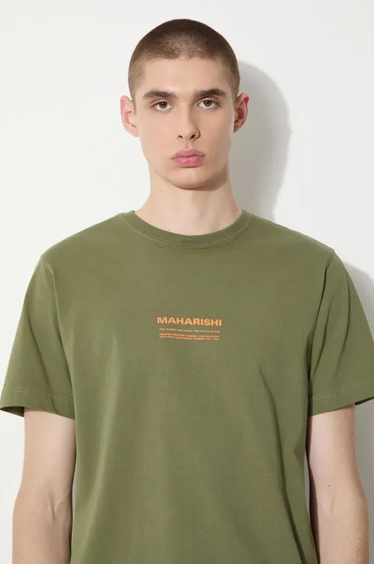 Maharishi cotton t-shirt Th Anniversary Aum men’s green color with a print 1306.OLIVE