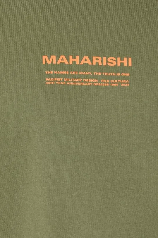 Maharishi cotton t-shirt Th Anniversary Aum men’s green color with a print 1306.OLIVE