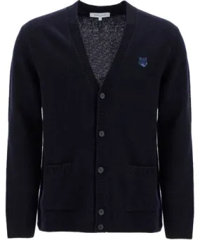 Maison Kitsune bold fox head wool cardigan