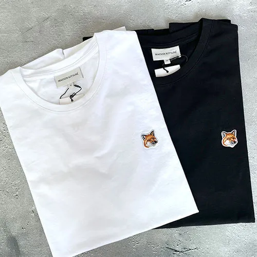 MAISON KITSUNE  |Crew Neck Plain Cotton Short Sleeves Logo Designers